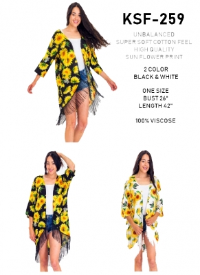 Women Fashion Scarf Floral Cover Up Kimono (Minimum of 6)